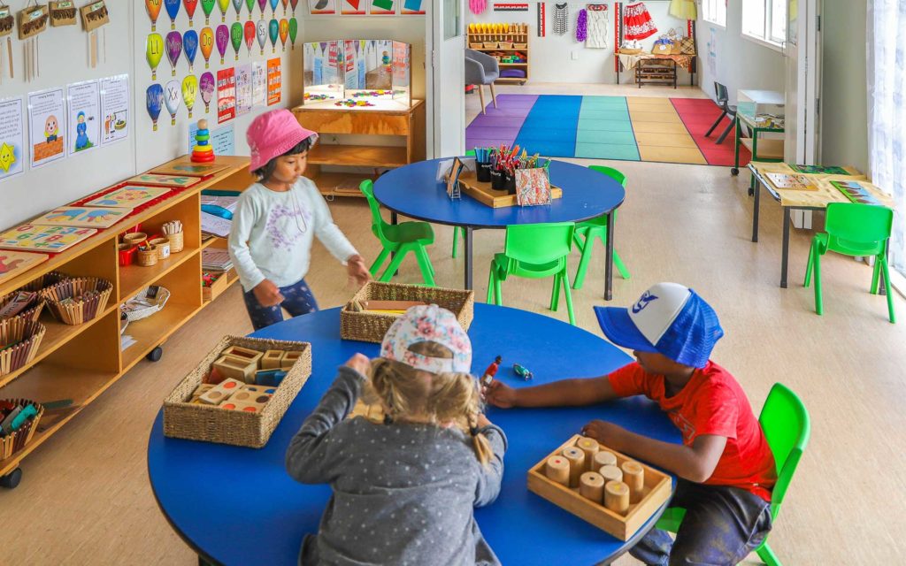 Children learning in creative environment